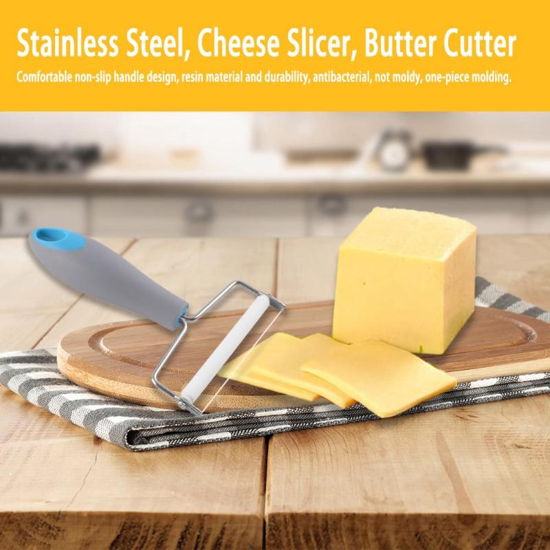 Stainless Steel Cheese Slicer Plastic Handle Butter Cutter Kitchen Tools - ebowsos