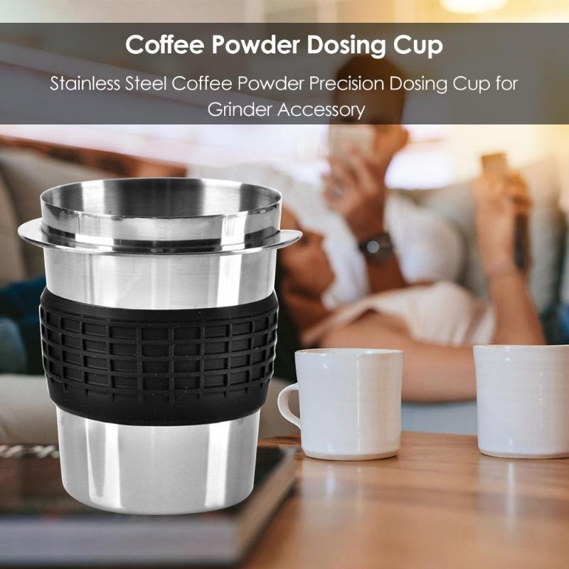 Stainless Steel Coffee Powder Cup Practical Economy New and High Quality Durable Coffee Dosing Cup Grinding Bean Accessories - ebowsos