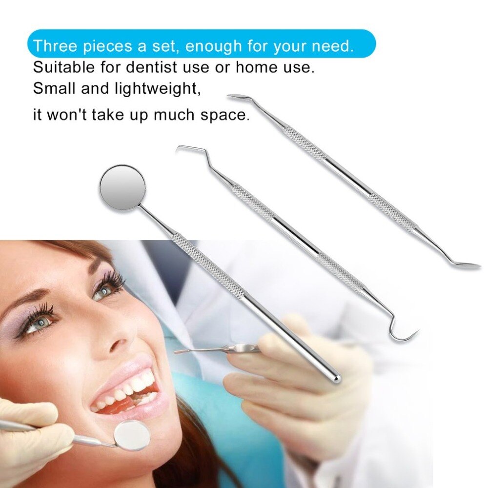 Stainless Steel Dental guide Mirror Probe Plier Tweezers Teeth Tooth Clean equipment Kit Dentist machine for oral examination - ebowsos