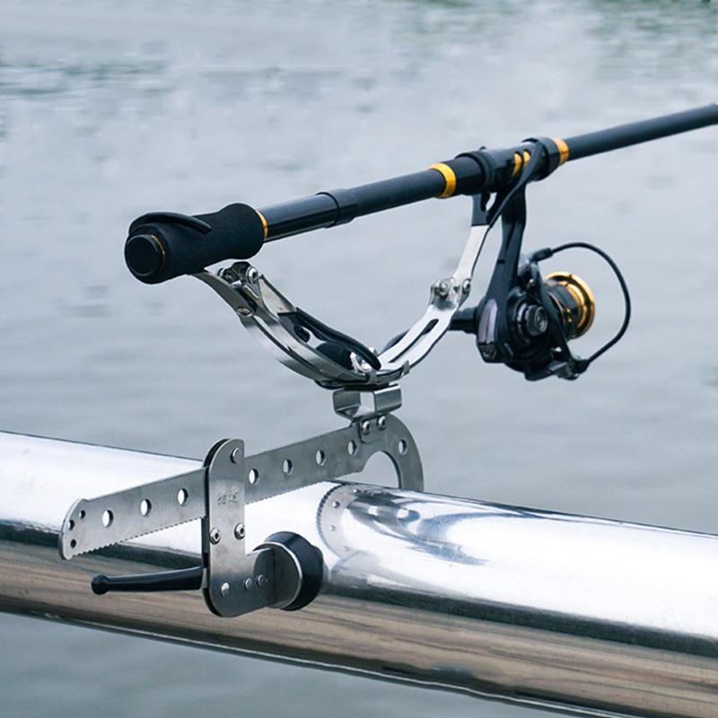 Stainless Steel Fishing Bracket Holder Fish Rod Folding Support Tackle Foldable Adjustable Bracket Fishing Tackle Accessory-ebowsos