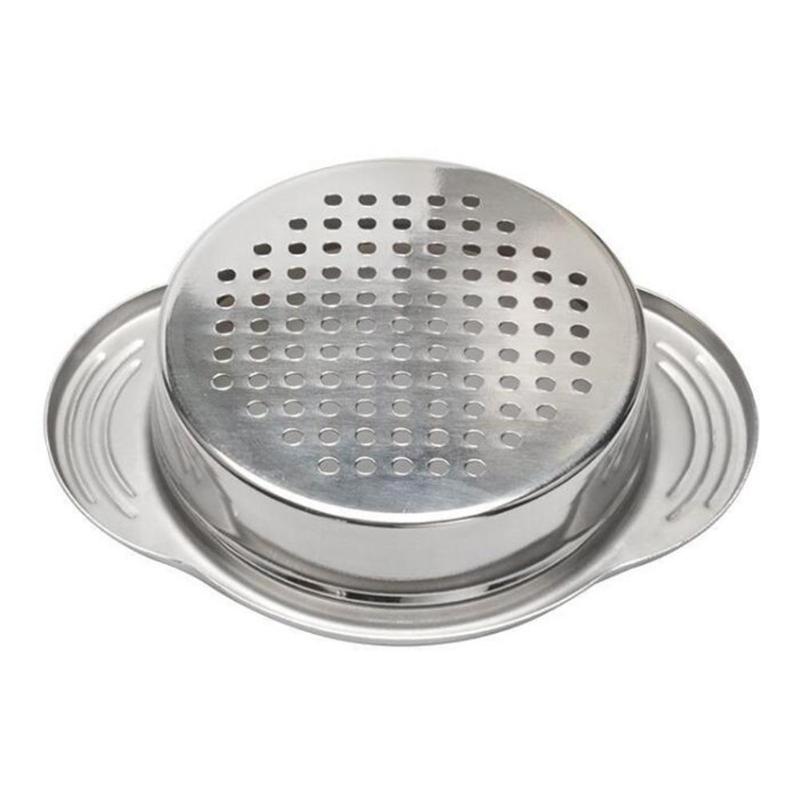 Stainless Steel Food Can Strainer Household Sieve Tuna Press Lid Oil Drainer Remover Easy To Use Kitchen Accessaries Home Gadget - ebowsos