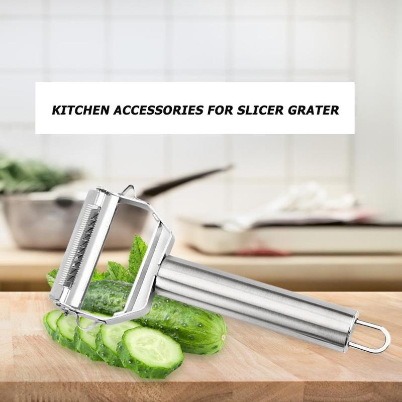 Stainless Steel Fruit Vegetable Peeler Grater Multifunction Potato Slicer Cutter with Brush Household Kitchen Accessories - ebowsos