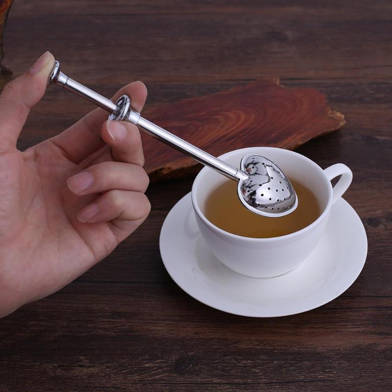 Stainless Steel Heart Tea Infuser Mesh Diffuser Spice Leaf Strainer Filter - ebowsos