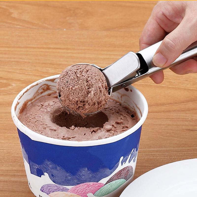 Stainless Steel Ice Cream Spoon Ice Hockey Machine Frozen Yogurt Cookie Dough Meat Balls Rice Dishes Ice Cream Spoon Tools - ebowsos