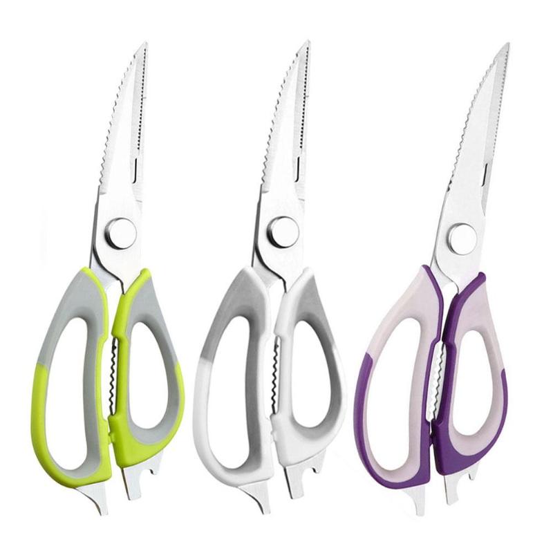 Stainless Steel Kitchen Scissors Multi-function Daily Durability for Poultry Fish Meat Vegetable Cooking Baking Camping Fishing - ebowsos