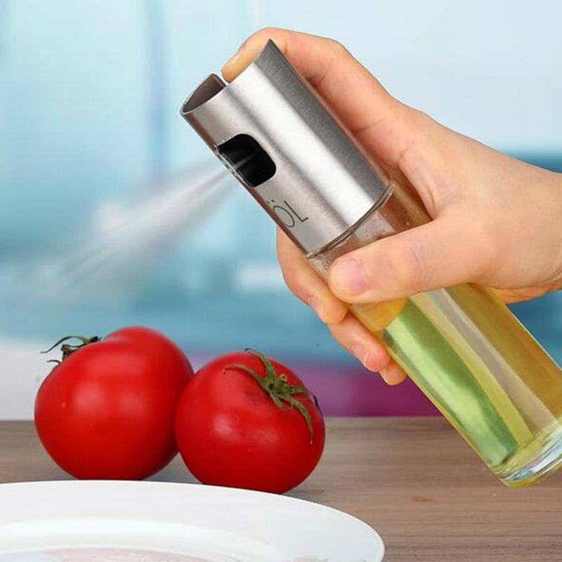 Stainless Steel Oil Spray Bottle Barbecue Vinegar Sprayer Pot Kitchen Tools D30 - ebowsos