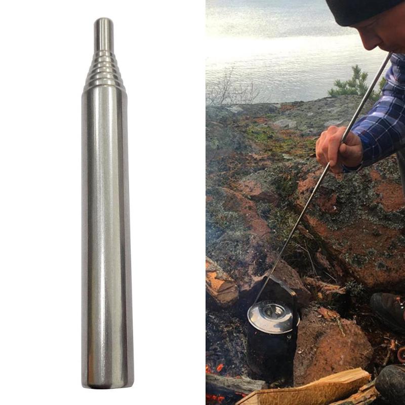 Stainless Steel Outdoor Pocket Bellows Collapsible Air Blasting Campfire Fire Tool for convenient carry-ebowsos