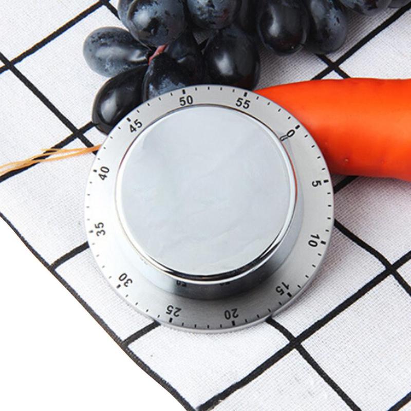 Stainless Steel Timer with Magnetic Base Kitchen Mechanical Timing Reminder - ebowsos