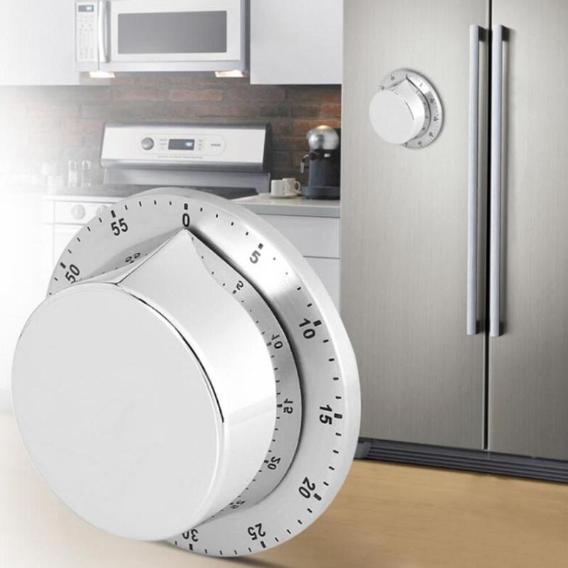 Stainless Steel Timer with Magnetic Base Kitchen Mechanical Timing Reminder - ebowsos
