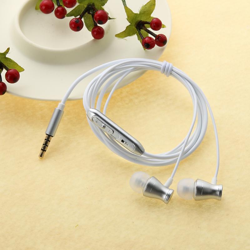 Stere Metal Wired Control Earphone 3.5mm Heavy Super Bass Headpones With Mic for iPhone Samsung Xiaomi  Mobile Phone Headset - ebowsos
