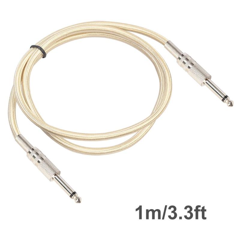 Stereo Audio Cable 6.35mm Male to 6.35mm Male Audio Cable Electric Guitar Mixer Mono Cable Mono Channel Wire Nickel-plated - ebowsos