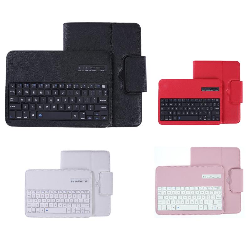 Stylish Detachable Tablet Keyboard Wireless Bluetooth Keyboard with Leather Case Holder Stand for Samsung Galaxy Tab S3 T820 - ebowsos