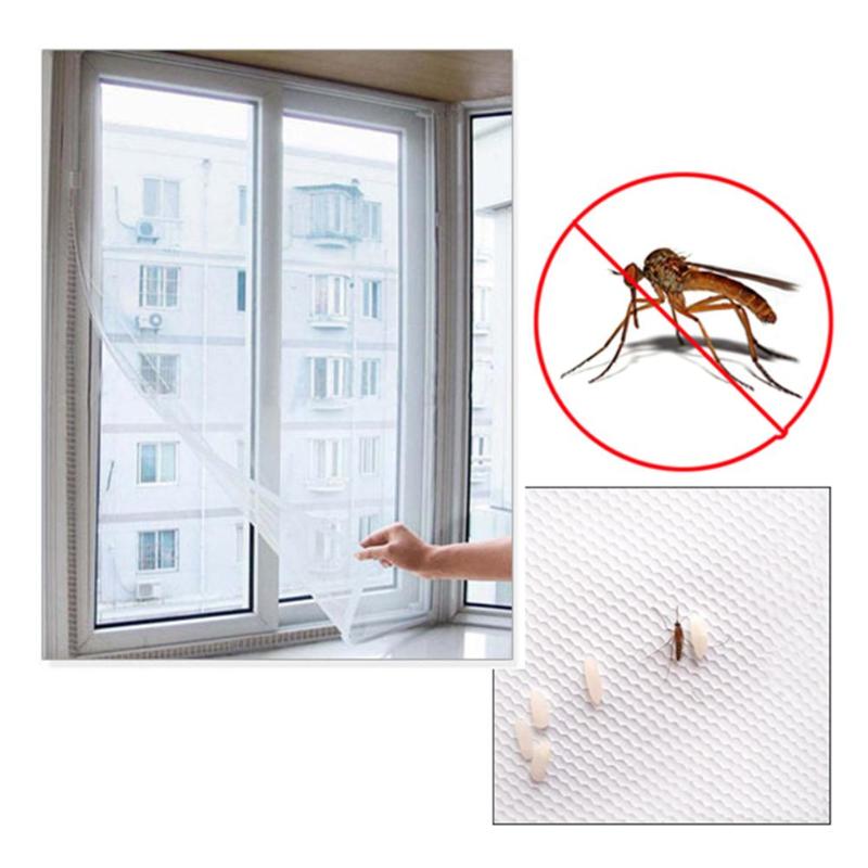 Summer Anti-mosquito Window Screen DIY Invisible Encryption Mosquito Net Sticker Spiders Bugs Mesh Gauze 130 X 150cm - ebowsos