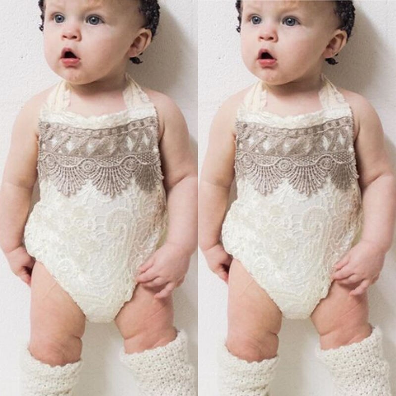 Summer Children Clothing Newborn Infant Baby Girl Lace Jumpsuit Sleeveless Cotton Outfits Bodysuit Kids Clothes - ebowsos