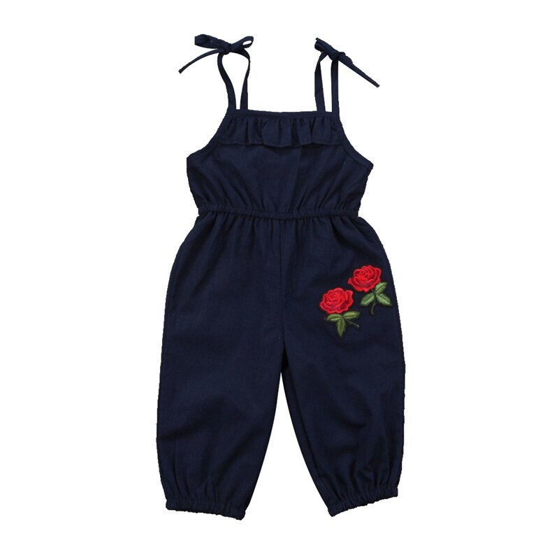 Summer Floral Children Clothing Baby Girl arrival Kids Baby Girls Strap Flower Romper Jumpsuit Playsuit Outfit Clothes - ebowsos