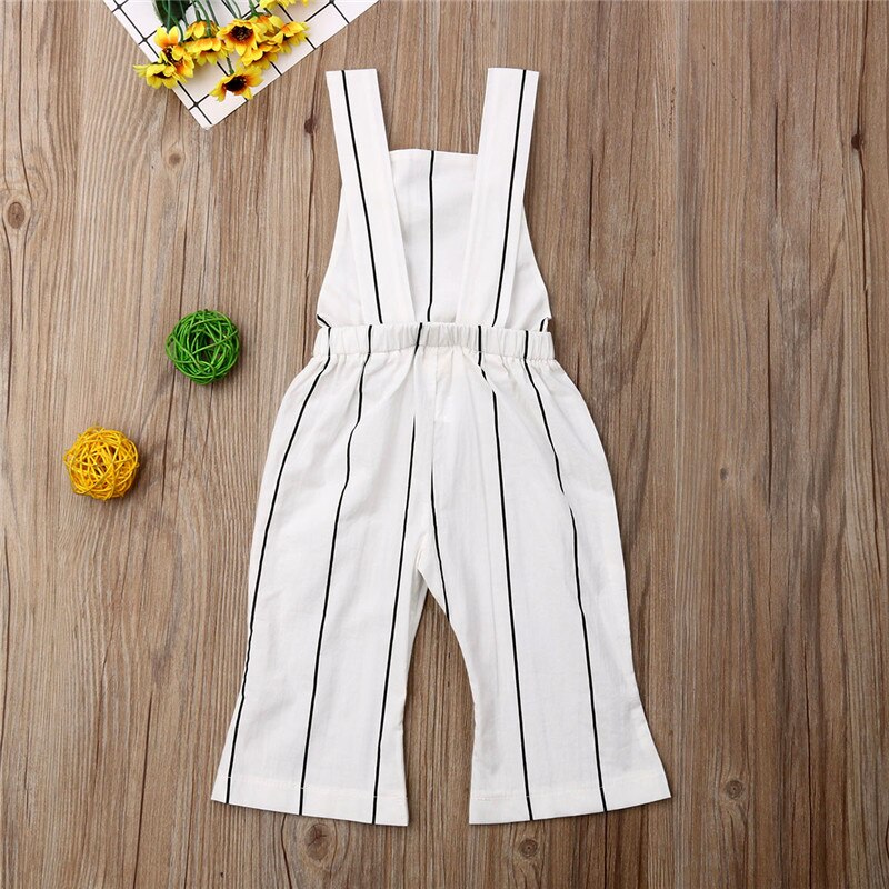 Summer Kids Baby Girl Stripe Jumpsuit Romper Outfits Summer Clothes - ebowsos