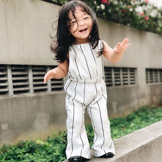 Summer Kids Baby Girl Stripe Jumpsuit Romper Outfits Summer Clothes - ebowsos