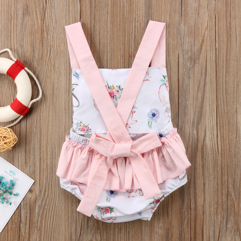 Summer Newborn Baby Girls Bodysuit Jumpsuit Cartoon Pig Sleeveless Cotton TuTu Dress Outfits Clothes - ebowsos
