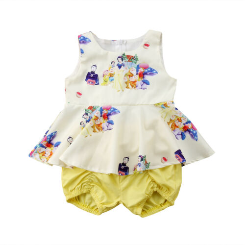 Summer Newborn Baby Toddler Girls Tops Short Pants 2Pcs Outfits Set Clothes - ebowsos