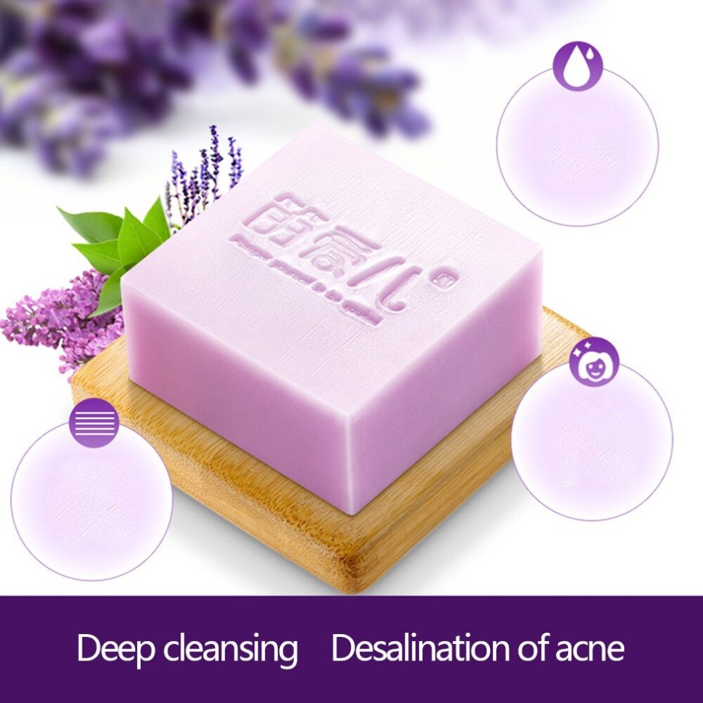 Super easy to use lavender soap oil soap to blackhead moisturizing handmade soap whitening acne printed face soap - ebowsos