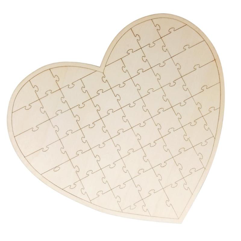 Sweet Wedding Heart Shaped Guest Book Custom Signature Puzzle Wedding Furnishing Decoratio Holiday Party Supplies - ebowsos