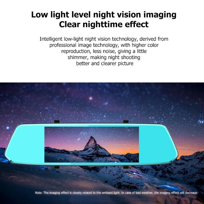 T10 7 Inch Touch Screen FHD 1080P Dual Lens Car DVR Camera Rearview Mirror Video Recorder Night Vision Dash Cam Car DVRS New - ebowsos