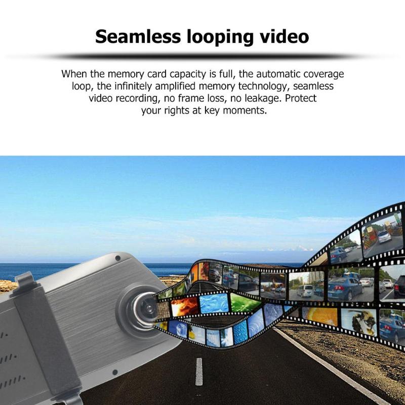 T10 7 Inch Touch Screen FHD 1080P Dual Lens Car DVR Camera Rearview Mirror Video Recorder Night Vision Dash Cam Car DVRS New - ebowsos