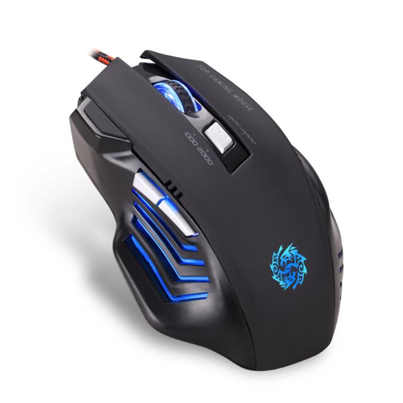 T10 USB Wired Gaming Mouse 2400DPI 6 Buttons Breathing Light Mice for ...