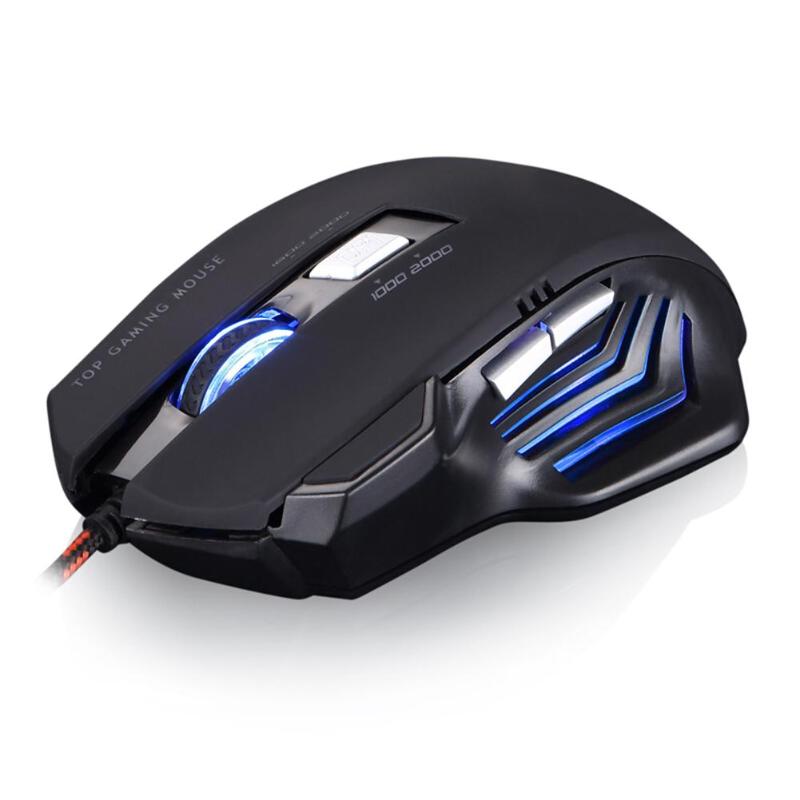 T10 USB Wired Gaming Mouse 2400DPI 6 Buttons Breathing Light Mice for ...