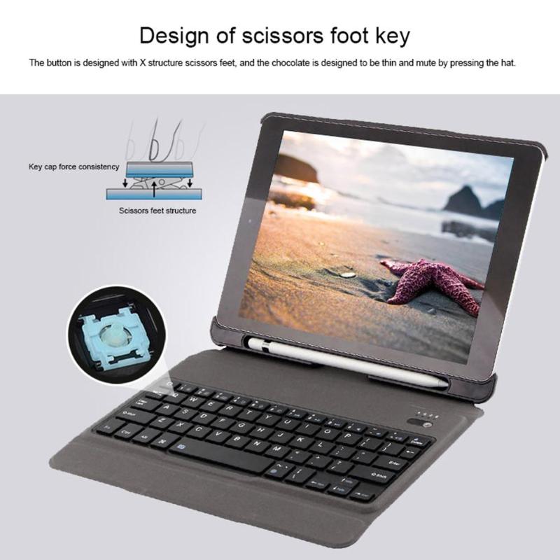 T201D Wireless Bluetooth Keyboard with Backlit Protective Keyboard Case Tablet Cover for iPad Air 1/2/Pro 9.7/Pro 9.7 2017/2018 - ebowsos