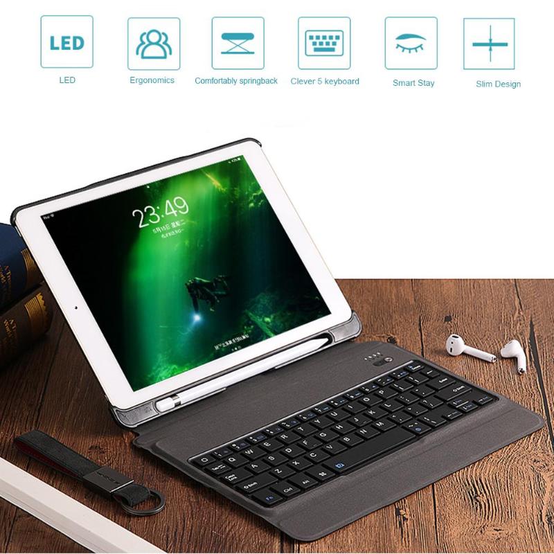 T201D Wireless Bluetooth Keyboard with Backlit Protective Keyboard Case Tablet Cover for iPad Air 1/2/Pro 9.7/Pro 9.7 2017/2018 - ebowsos