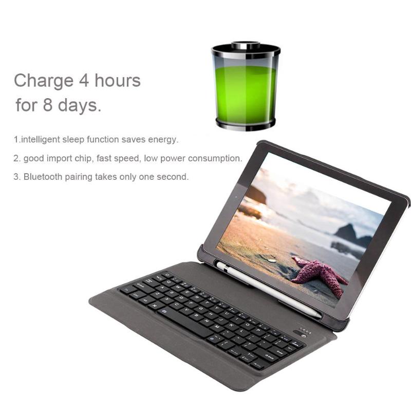 T201D Wireless Bluetooth Keyboard with Backlit Protective Keyboard Case Tablet Cover for iPad Air 1/2/Pro 9.7/Pro 9.7 2017/2018 - ebowsos