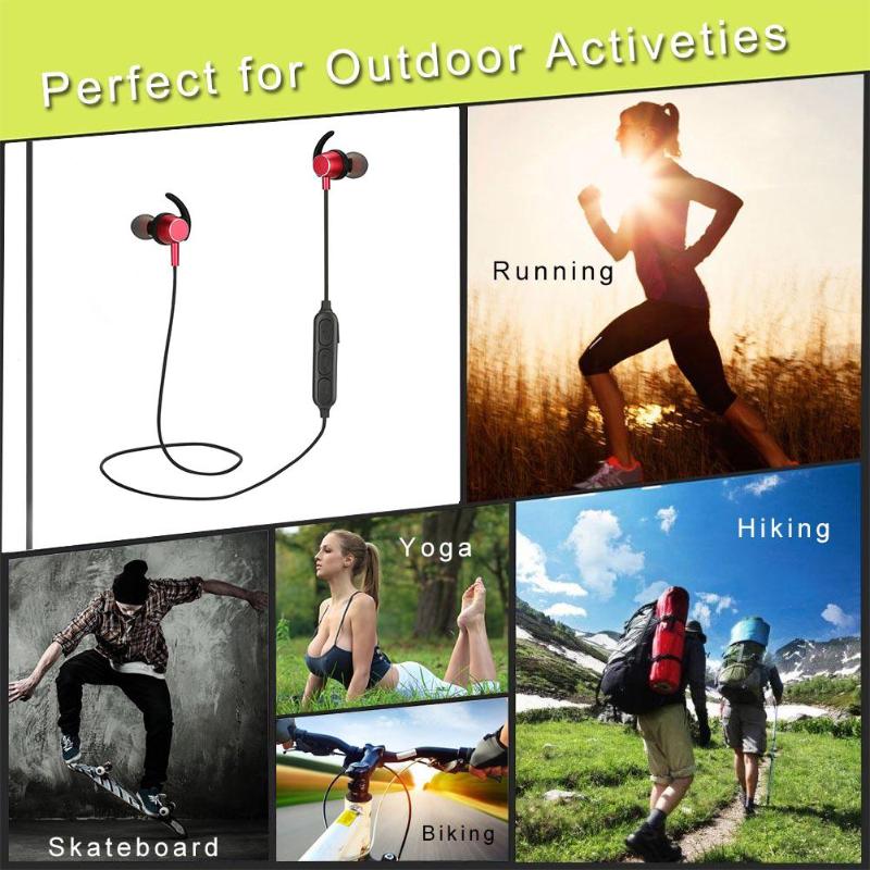 T210 Portable ABS Wireless Bluetooth 4.1 ABS Sports Headset Earphones for IOS/Android for Sport Black/Red High Quality Earphone - ebowsos