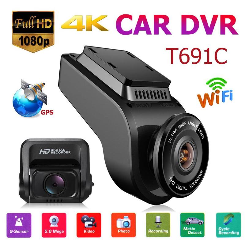 T691C 4K 2160P Car DVR Camera 1080P FHD Dash Cam With 32GB TF Card Dual Lens with WiFi and GPS Camera Recorder 170Wide Angle - ebowsos