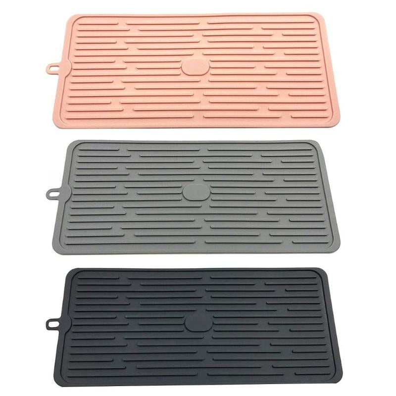 Table Decoration Non-slip Drain Drying Flume Draining Mat Foldable Creative Drain silicone Pad Trivet for Kitchen Accessories - ebowsos