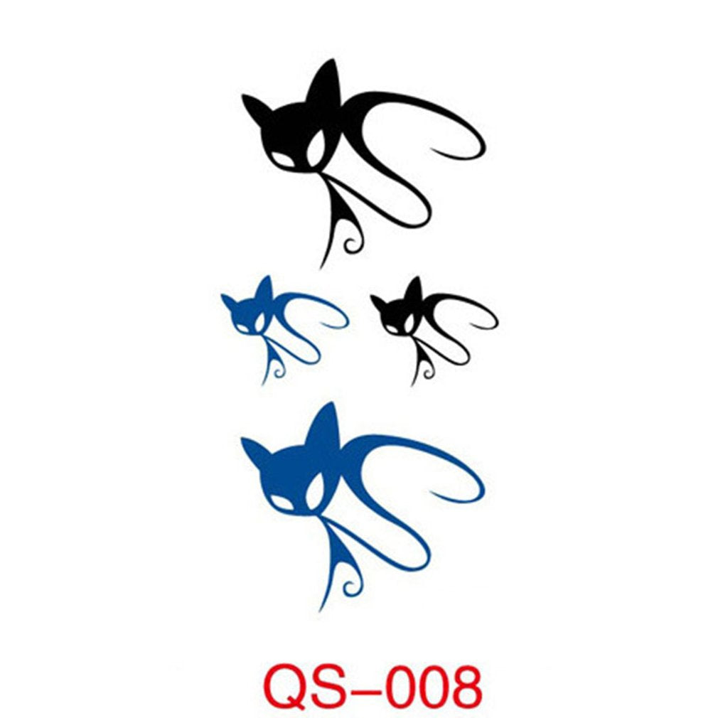 Tattoo Sticker English Cat Pentagram Diamond Harajuku Personality Cute Tattoo Sticker For Men And Women2 - ebowsos