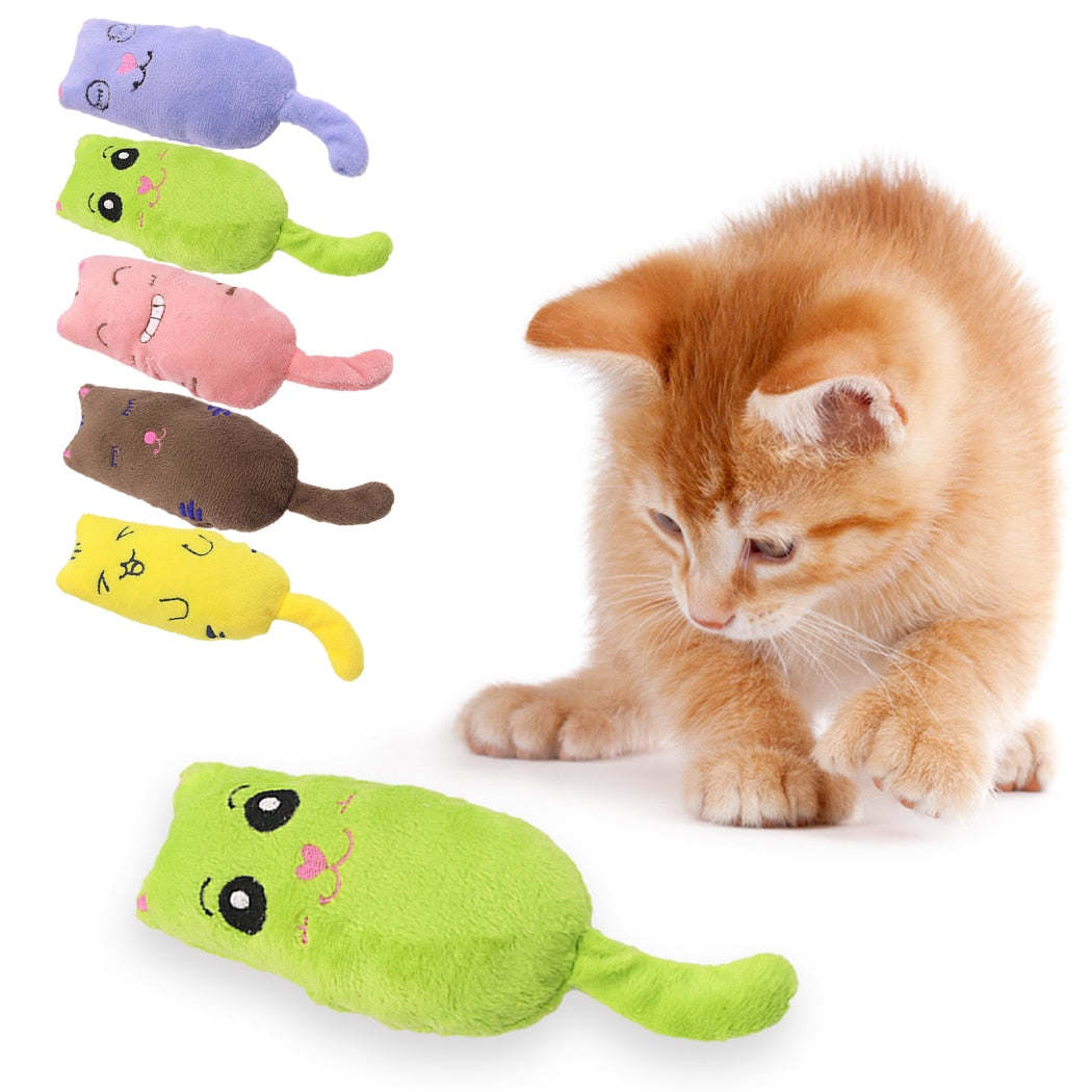 Teeth Grinding Catnip Toys Funny Interactive Plush Cat Toy Pet Kitten Chewing Vocal Toy Claws Thumb Bite Cat Mint For Cats-ebowsos
