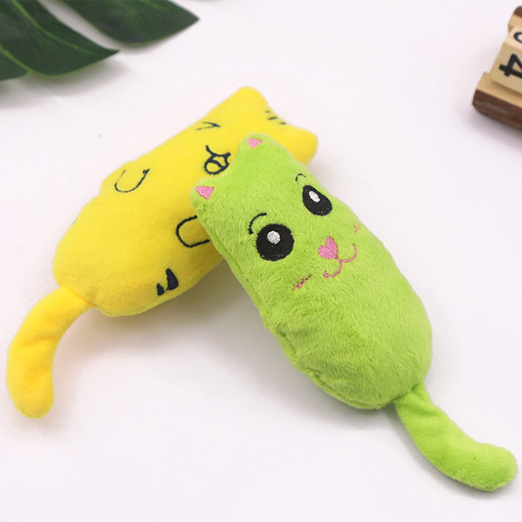 Teeth Grinding Catnip Toys Funny Interactive Plush Cat Toy Pet Kitten Chewing Vocal Toy Claws Thumb Bite Cat Mint For Cats-ebowsos