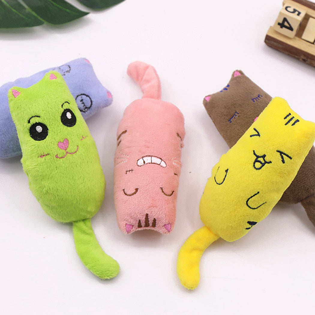 Teeth Grinding Catnip Toys Funny Interactive Plush Cat Toy Pet Kitten Chewing Vocal Toy Claws Thumb Bite Cat Mint For Cats-ebowsos