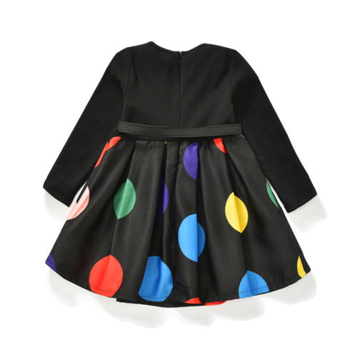 Toddler Infant Kid Girl Dress Belt Necklace 3Pcs Set Formal Dress 100% Cotton Child Princess Birthday Party Robe - ebowsos
