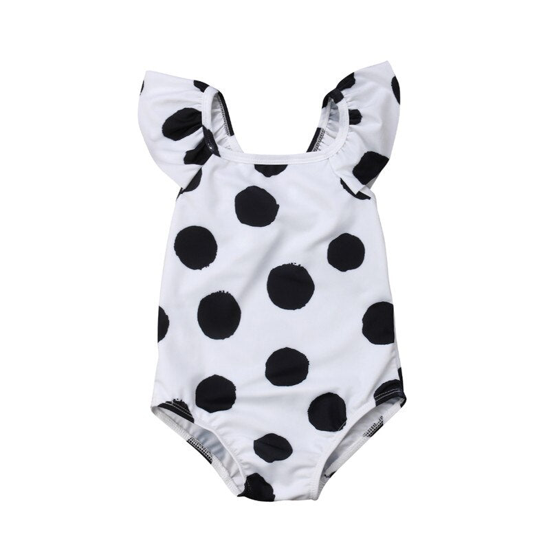Toddler Kids Baby Girls One-piece Polka Dots Swimsuit Little Girl Bikini Swimwear Swimsuits Bathing Suit Beachwear 1-6T - ebowsos