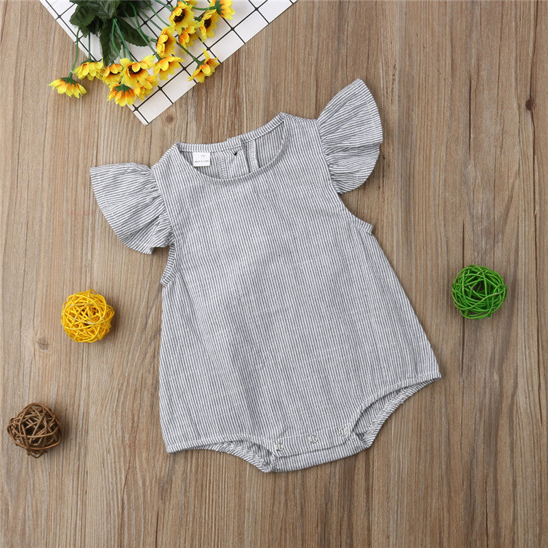 Toddler Romper Newborn Infant Baby Girls Cotton Striped Romper Jumpsuit Baby Summer Playsuit One-Pieces Outfit Clothes - ebowsos