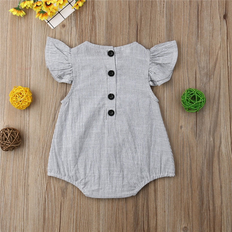 Toddler Romper Newborn Infant Baby Girls Cotton Striped Romper Jumpsuit Baby Summer Playsuit One-Pieces Outfit Clothes - ebowsos