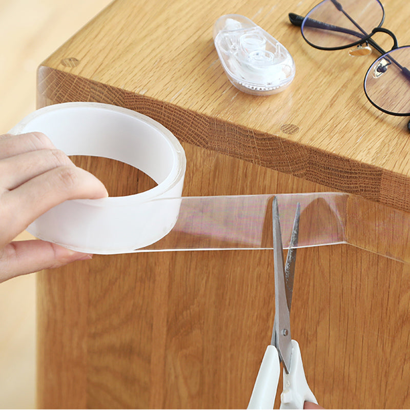 Transparent Magic Nano Tape Washable Reusable Double-Sided Tape Adhesive Nano-No Trace Paste Removable Glue Cleanable Household-ebowsos