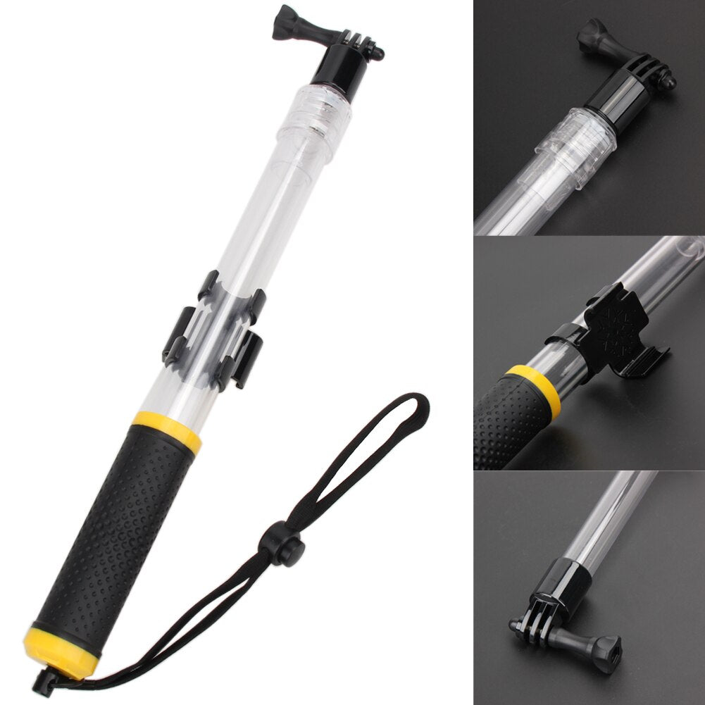 Transparent Retractable Floaty Pole Selfie Stick Monopod For GoPro Xiaomi Camera Selfie Sticks - ebowsos