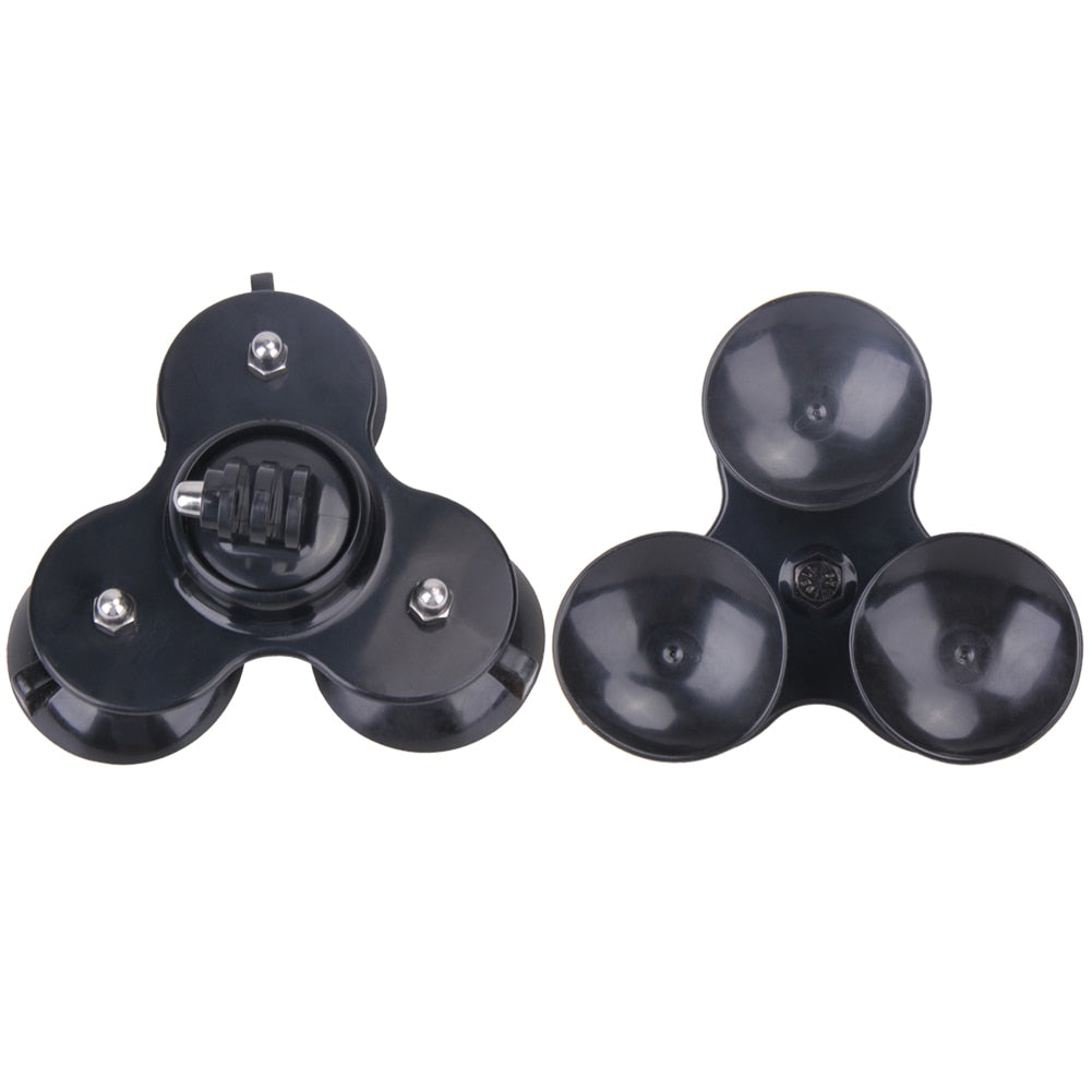 Tripod Mount for Gopro Accessories Car Windshield Triple Vacuum Suction Cup Fat Gecko Mount for Gopro Xiaomi YI Action Camera - ebowsos