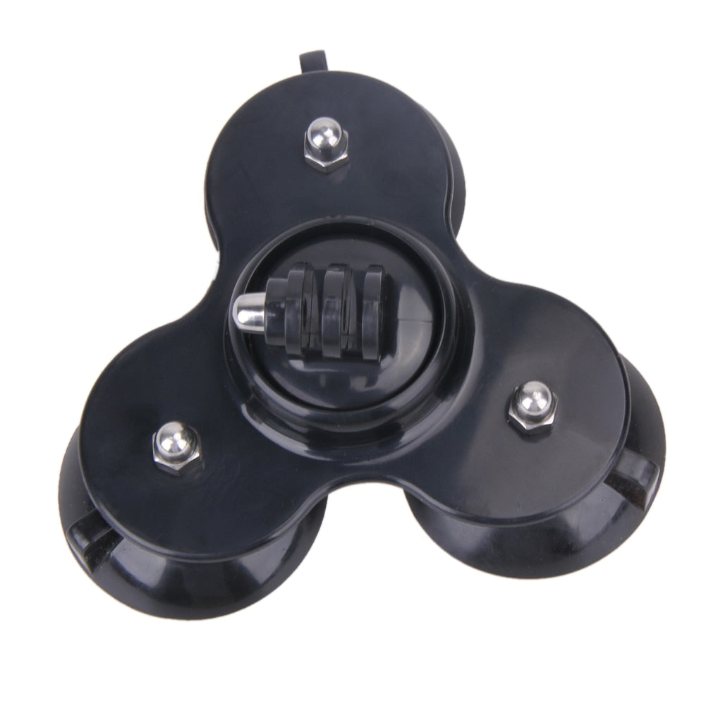 Tripod Mount for Gopro Accessories Car Windshield Triple Vacuum Suction Cup Fat Gecko Mount for Gopro Xiaomi YI Action Camera - ebowsos