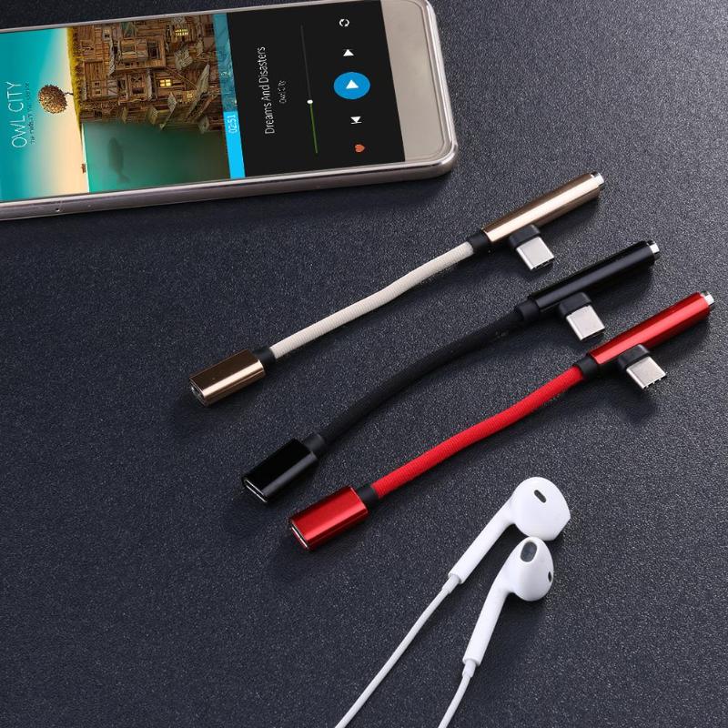 Type-C to 3.5mm Headphone Jack AUX Audio USB-C Charger Cable Adapter Converter Wire Cord for Xiaomi Mi6 Note3 Mix 2 Huawei New - ebowsos