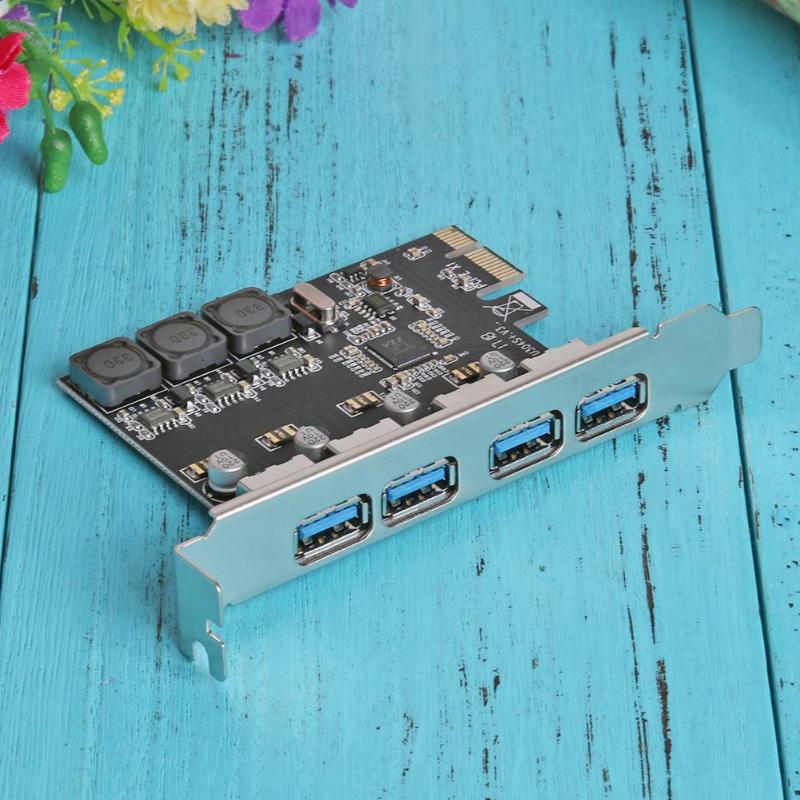 U3V04S+ USB Cards 4 Ports 5Gbps Superspeed PCI-E to USB 3.0 PCI-Express Controller Expansion Card Adapter High Quality Card - ebowsos