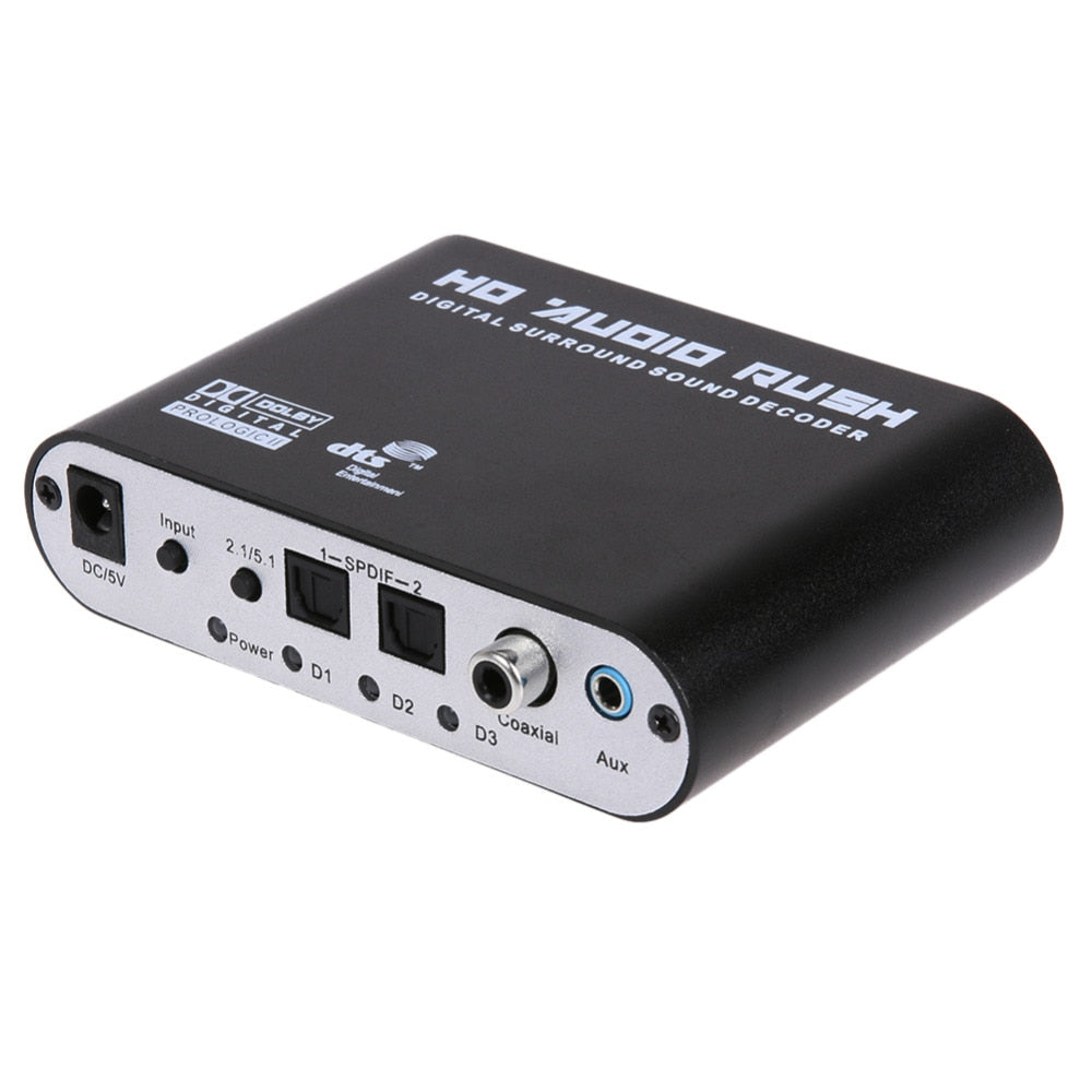 UK Plug SPDIF Coaxial DTS AC3 5.1 Audio DTS/AC-3 to 5.1 Analog Converter Adapter RCA output with USB Power Cable - ebowsos